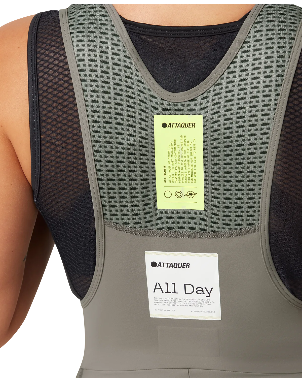 Womens All Day Bib Short Grey Smoke-Attaquer-Attaquer