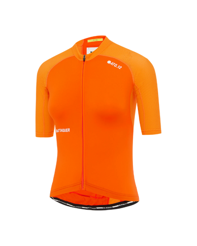 pdp-hide Womens Attaquer All Day short sleeve cycling jersey in orange flat lay