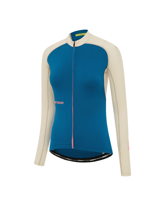 Womens All Day Summer Long Sleeve Jersey Blue/Eggshell