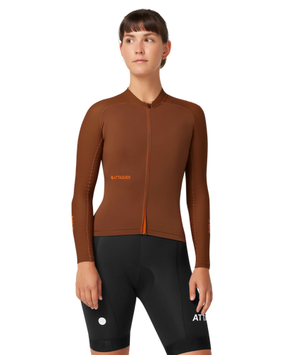 Womens All Day Summer Long Sleeve Jersey Burnt Orange-Attaquer Dead Stock-Attaquer