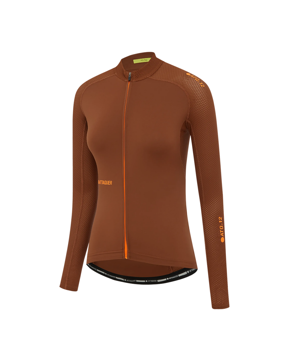 Womens All Day Summer Long Sleeve Jersey Burnt Orange-Attaquer feature display pdp-hide