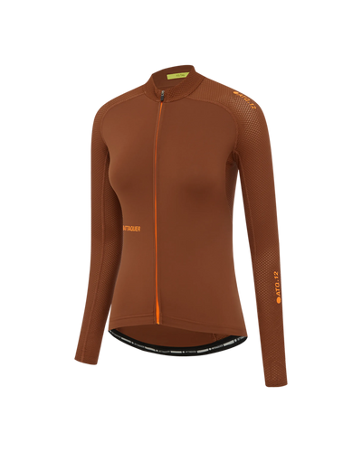 Womens All Day Summer Long Sleeve Jersey Burnt Orange-Attaquer feature display pdp-hide