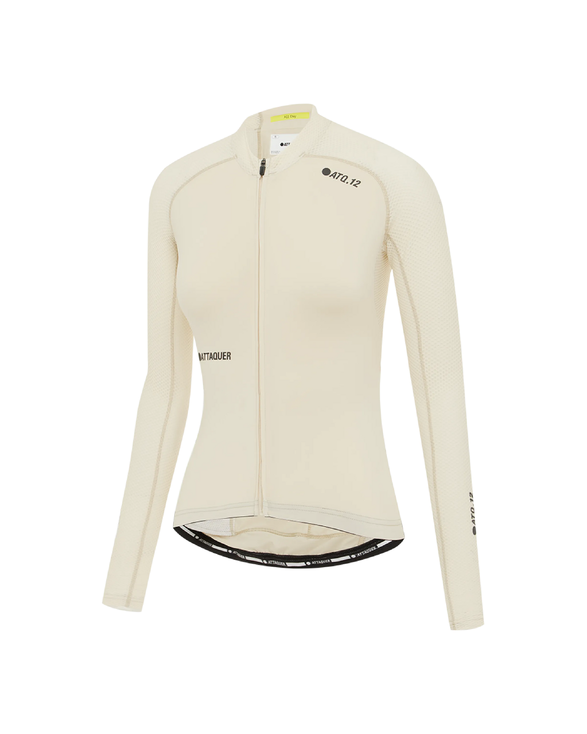 pdp-hide Attaquer womens Long Sleeve Summer cycling jersey in eggshell flat lay