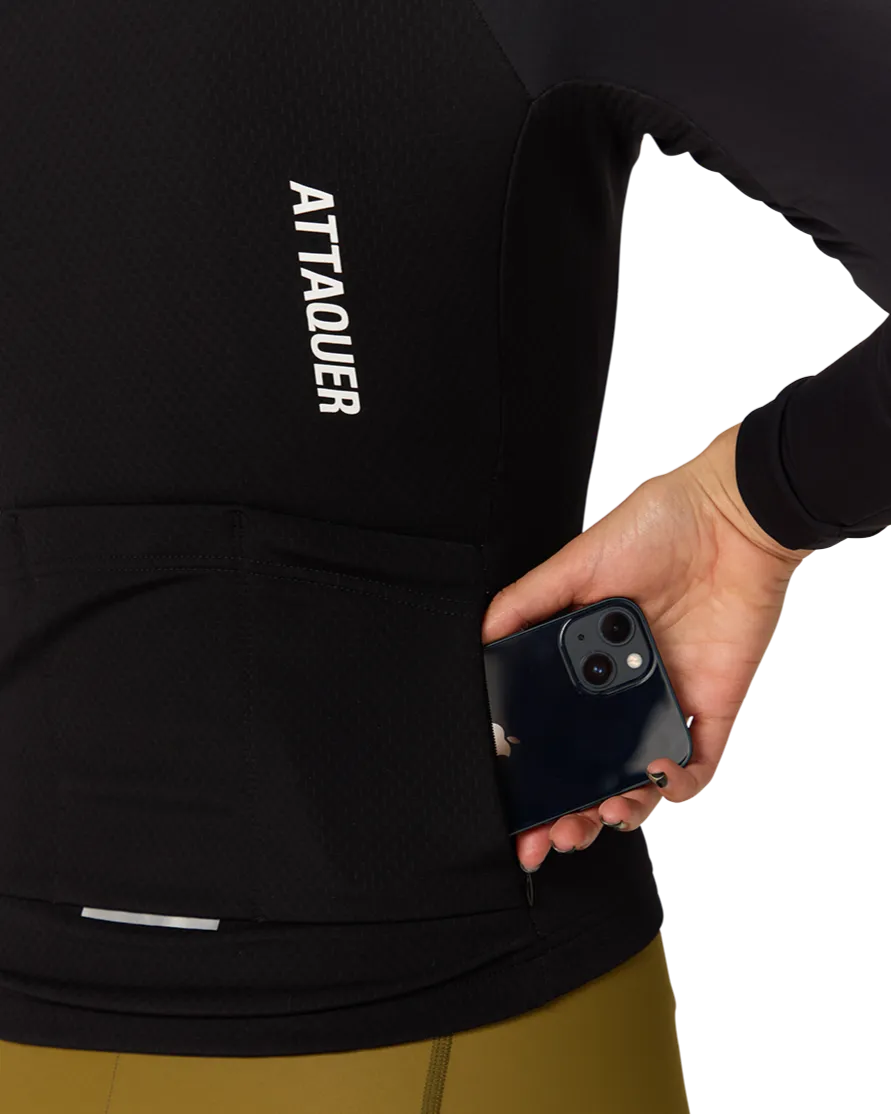 Womens All Day Winter Long Sleeved Jersey Black-Attaquer Dead Stock-Attaquer