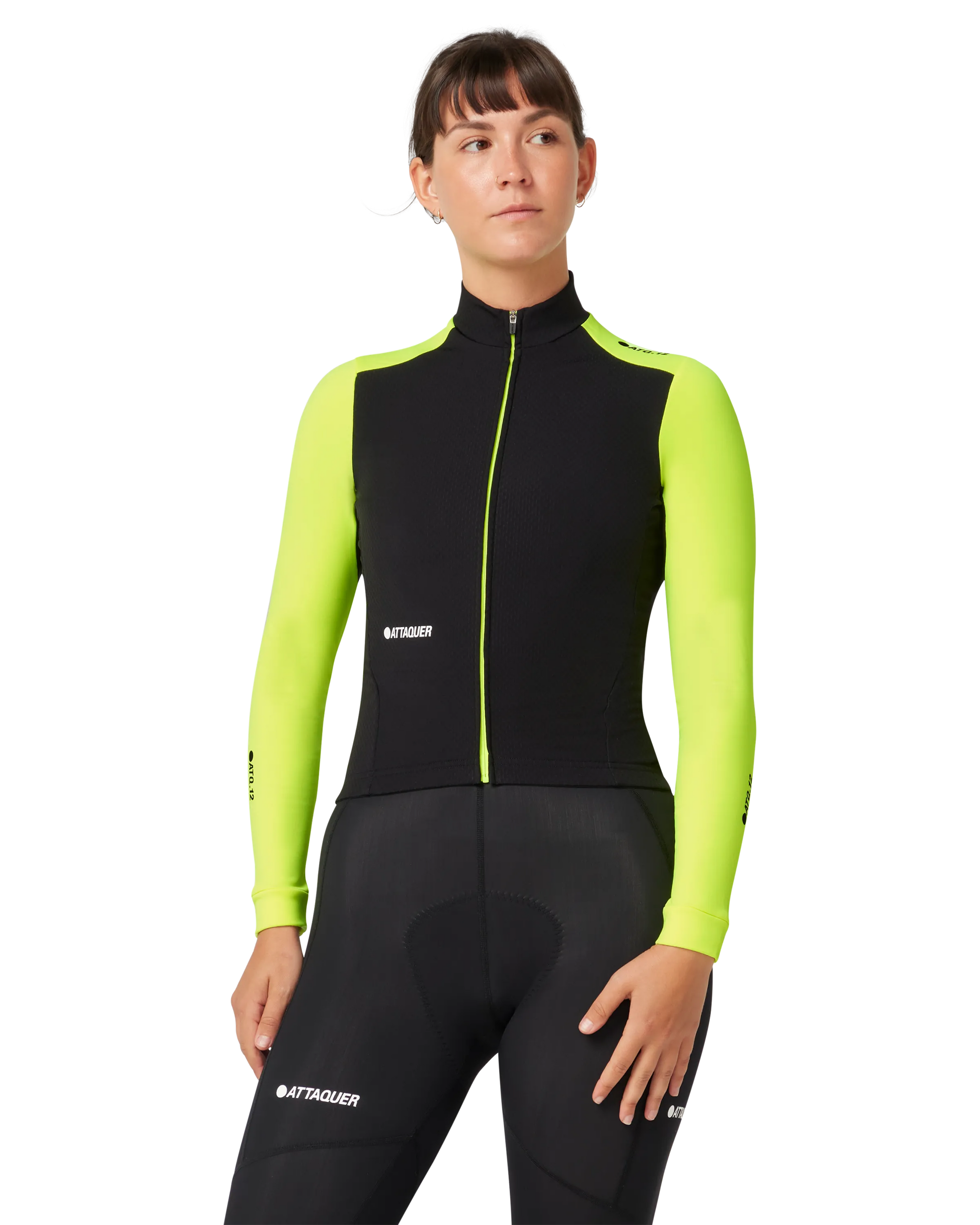 Womens All Day Winter Long Sleeved Jersey Black/Acid Lime-Attaquer-Attaquer