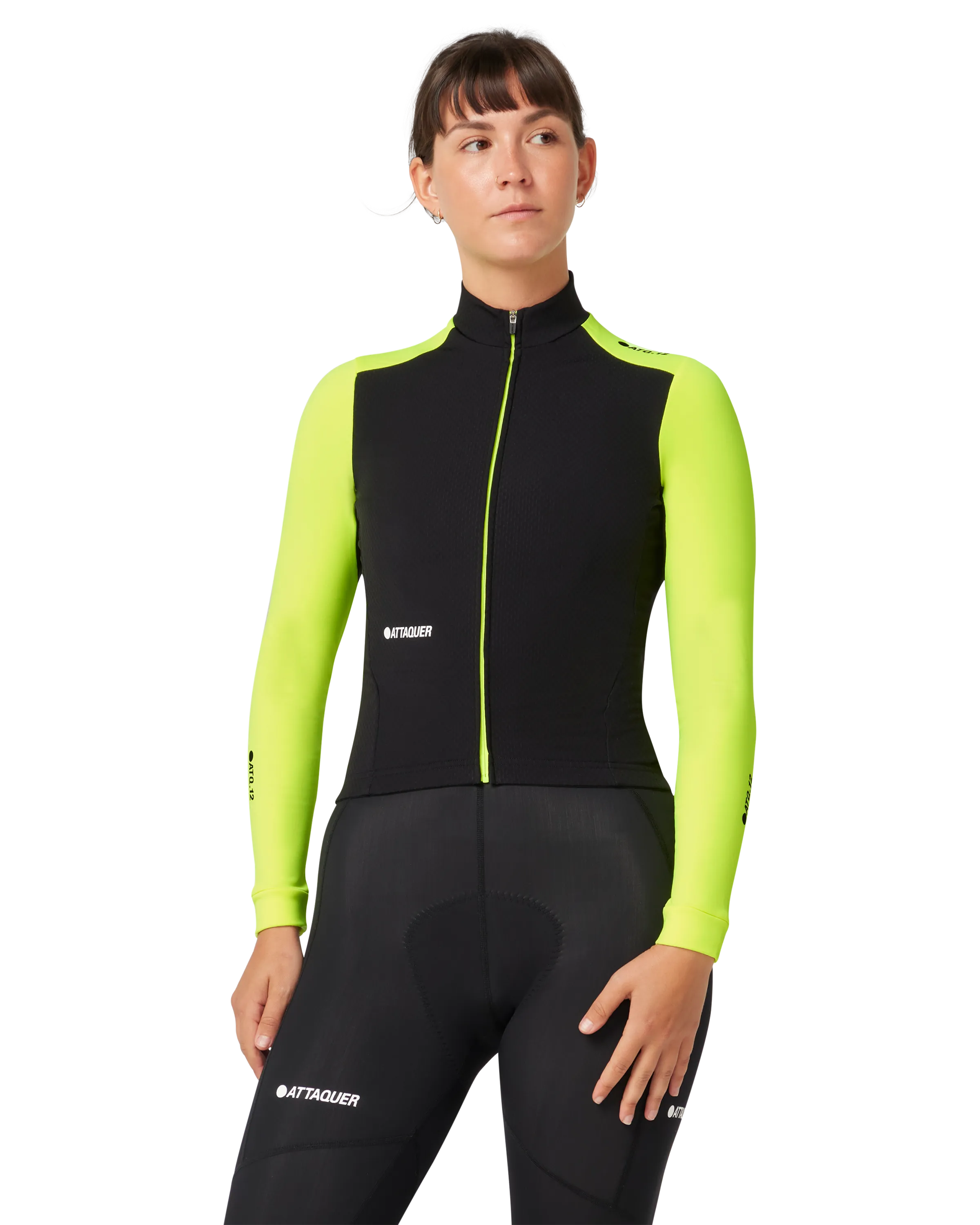 Womens All Day Winter Long Sleeved Jersey Black/Acid Lime-Attaquer-Attaquer