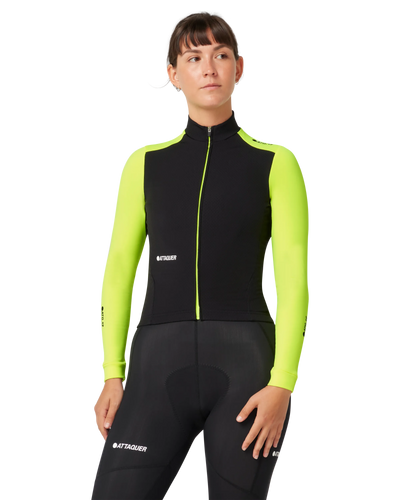 Womens All Day Winter Long Sleeved Jersey Black/Acid Lime-Attaquer Dead Stock-Attaquer