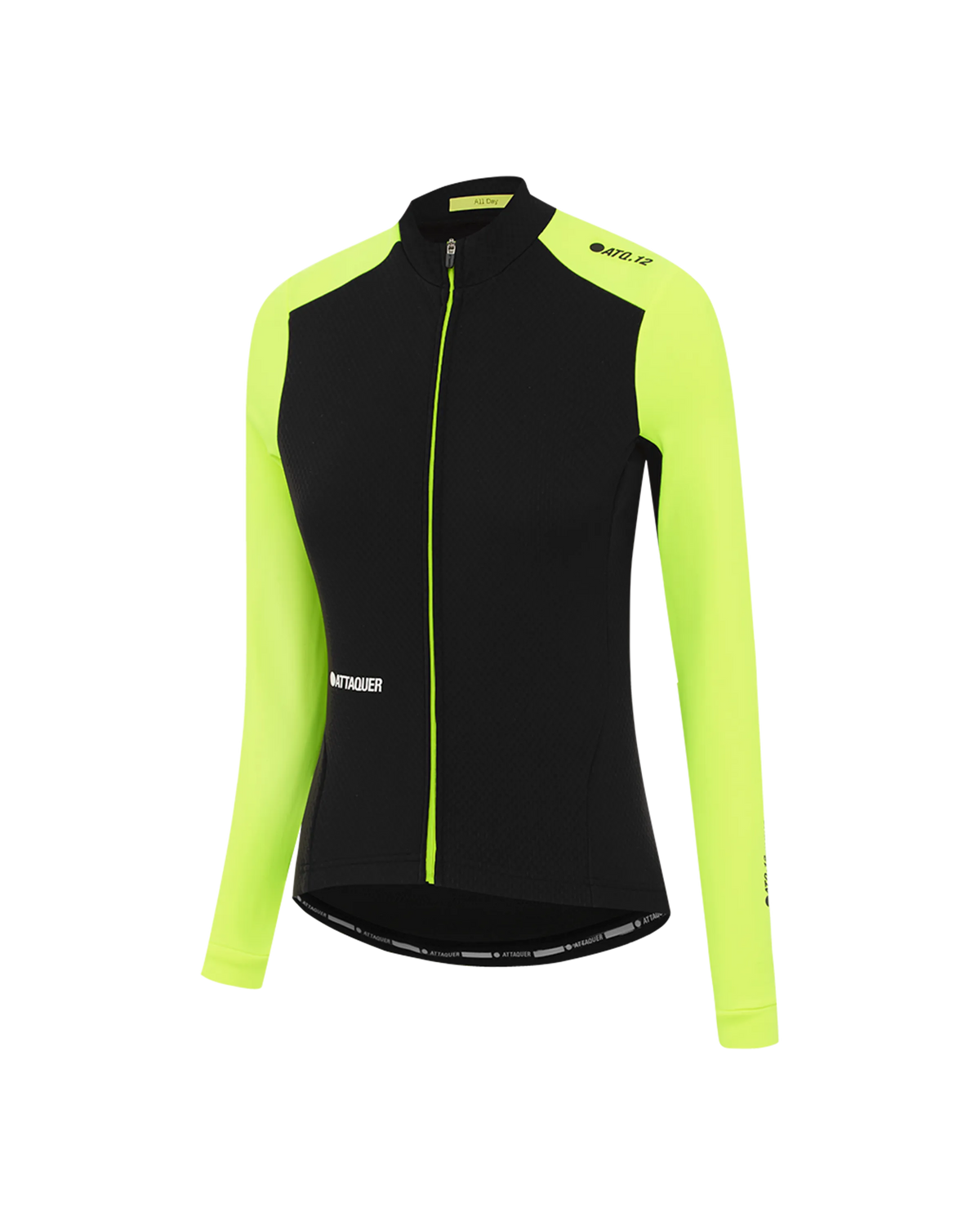 Womens All Day Winter Long Sleeved Jersey Black/Acid Lime-Attaquer feature display pdp-hide