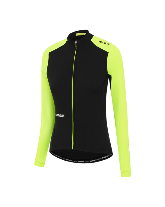 Womens All Day Winter Long Sleeved Jersey Black/Acid Lime