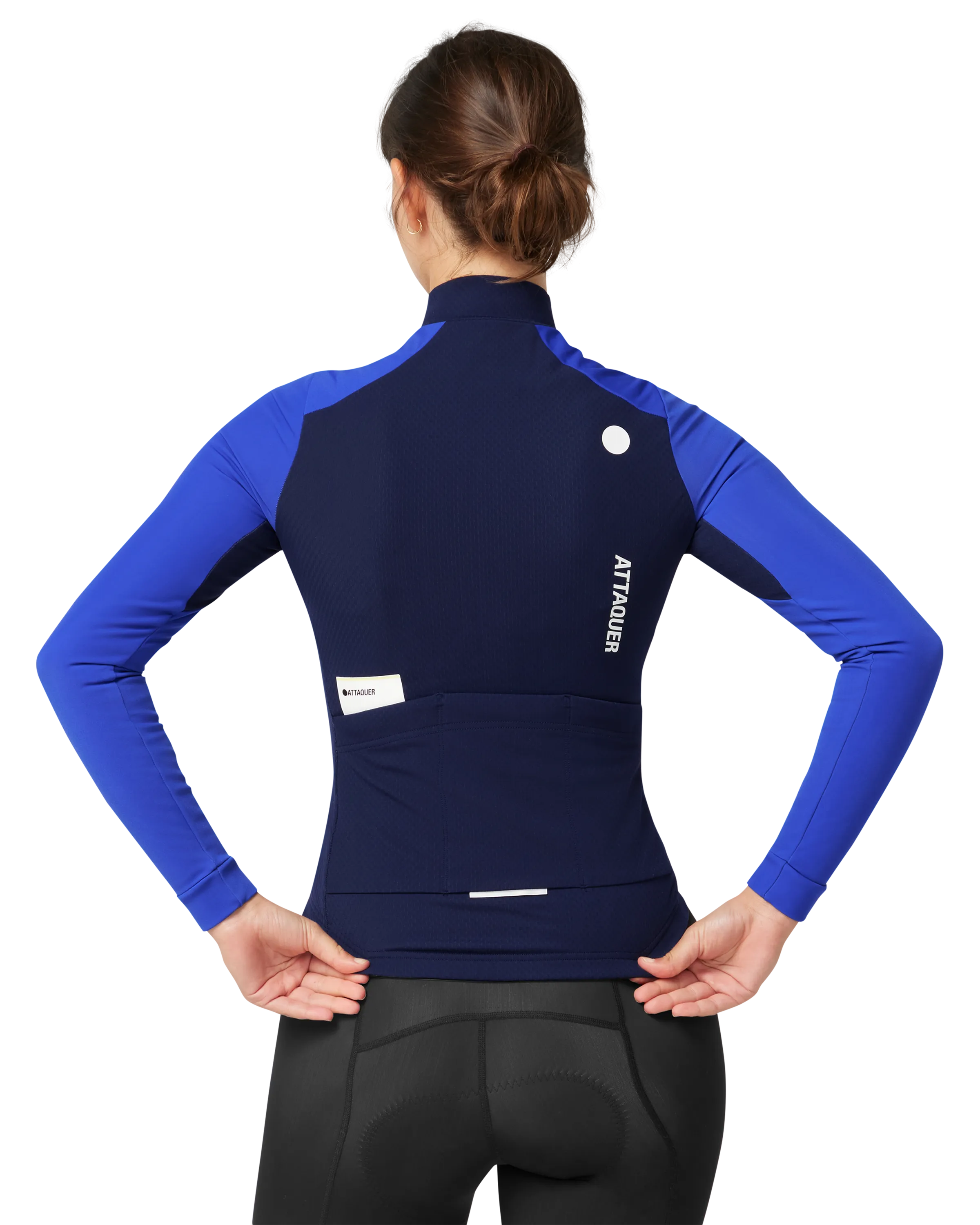 Womens All Day Winter Long Sleeved Jersey Navy/Fluro-Attaquer-Attaquer