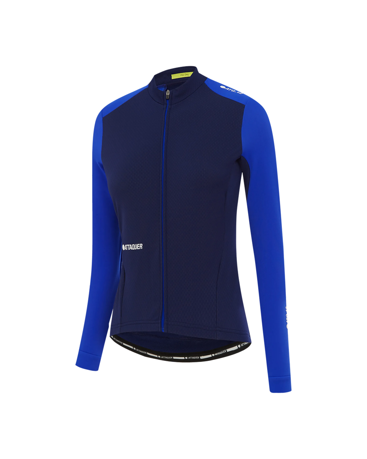 Womens All Day Winter Long Sleeved Jersey Navy/Fluro-Attaquer feature display pdp-hide