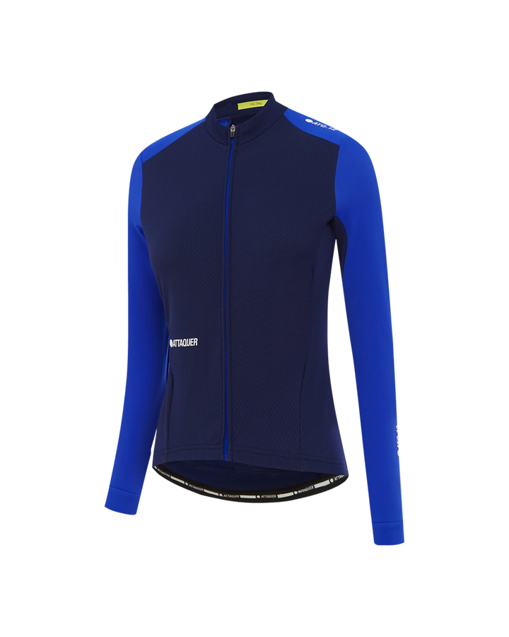 Womens All Day Winter Long Sleeved Jersey Navy/Fluro-Attaquer feature display pdp-hide