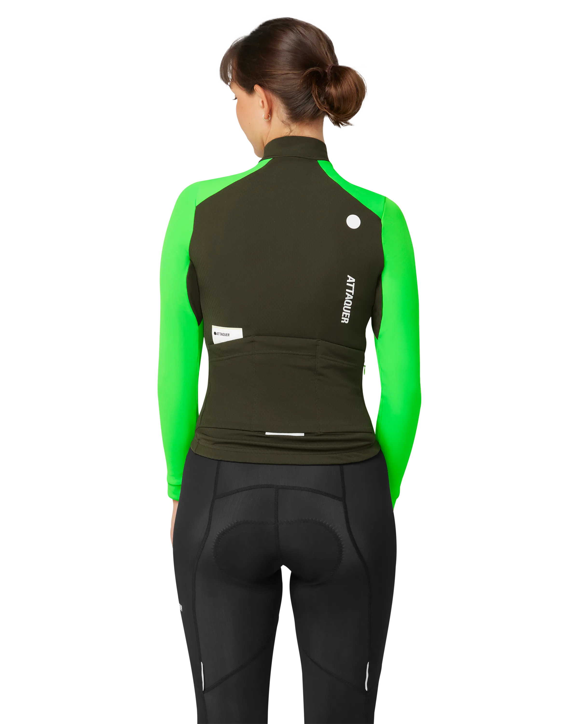 Womens All Day Winter Long Sleeved Jersey Pine/Fluro Green-Attaquer Dead Stock-Attaquer