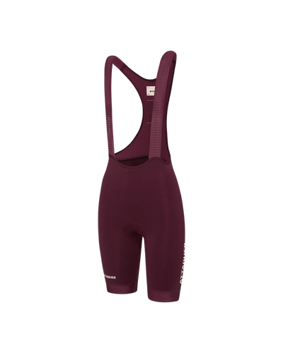 Womens Race Bib Short Burgundy-Attaquer feature display pdp-hide