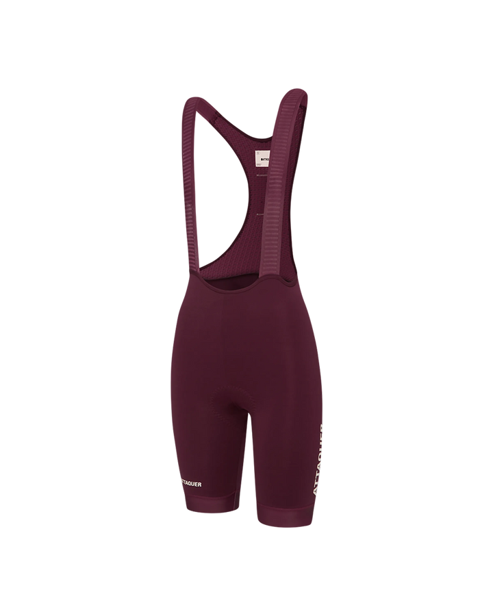 Womens Race Bib Short Burgundy-Attaquer feature display pdp-hide
