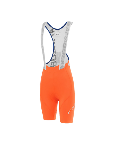 Womens Race Cycling Bib Short Orange -Attaquer feature display pdp-hide