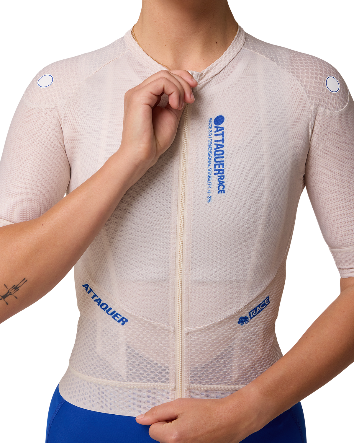 Womens Race Jersey Cream/Cobalt-Attaquer-Attaquer