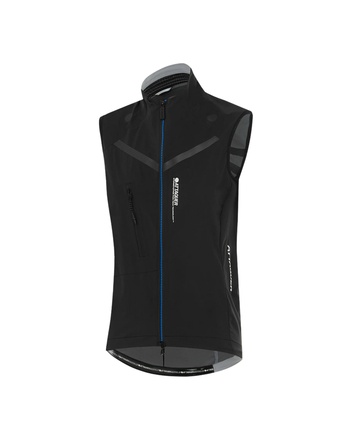 Womens Race Rain Gilet Black-Attaquer feature display pdp-hide