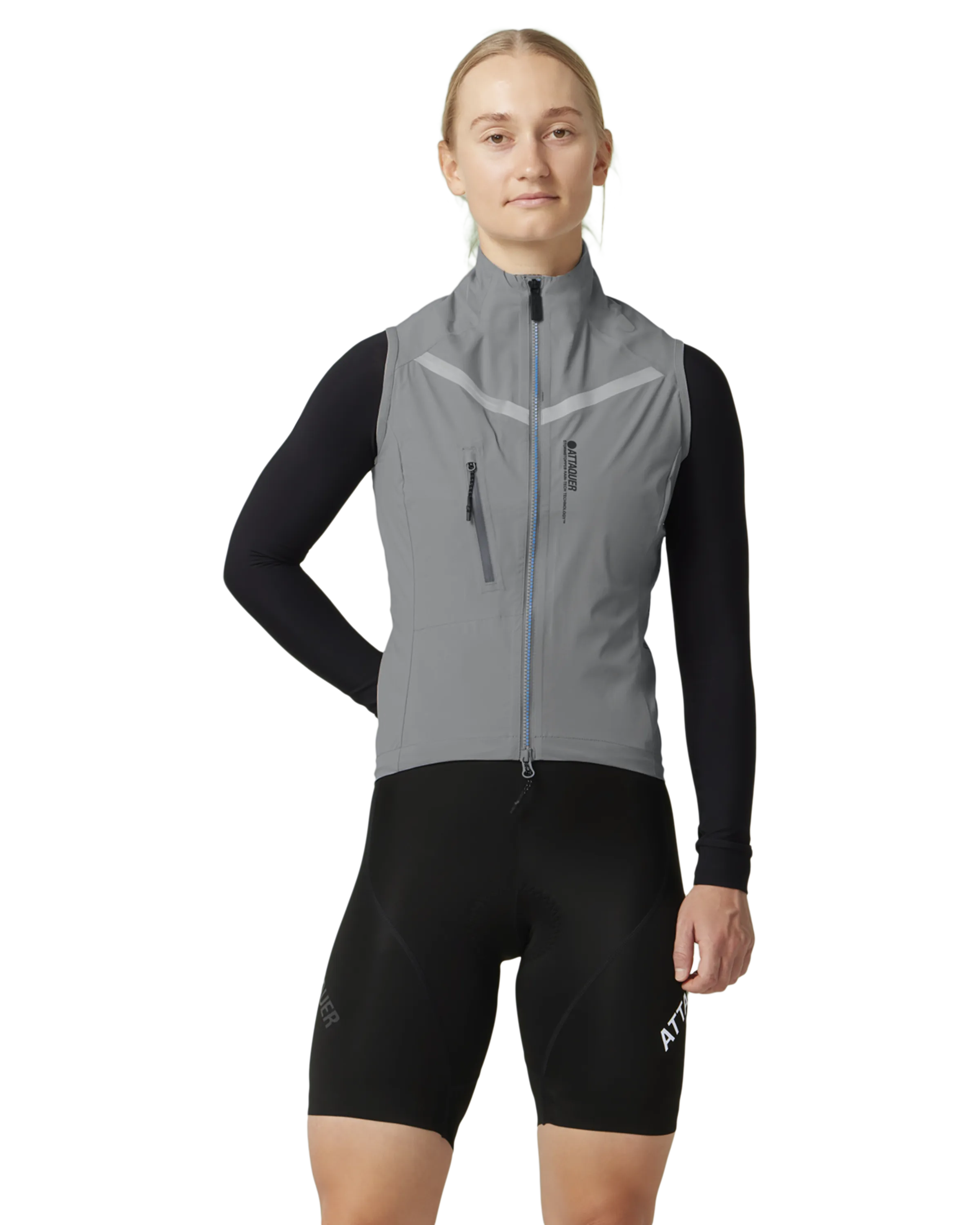 Womens Race Rain Gilet Grey-Attaquer-Attaquer