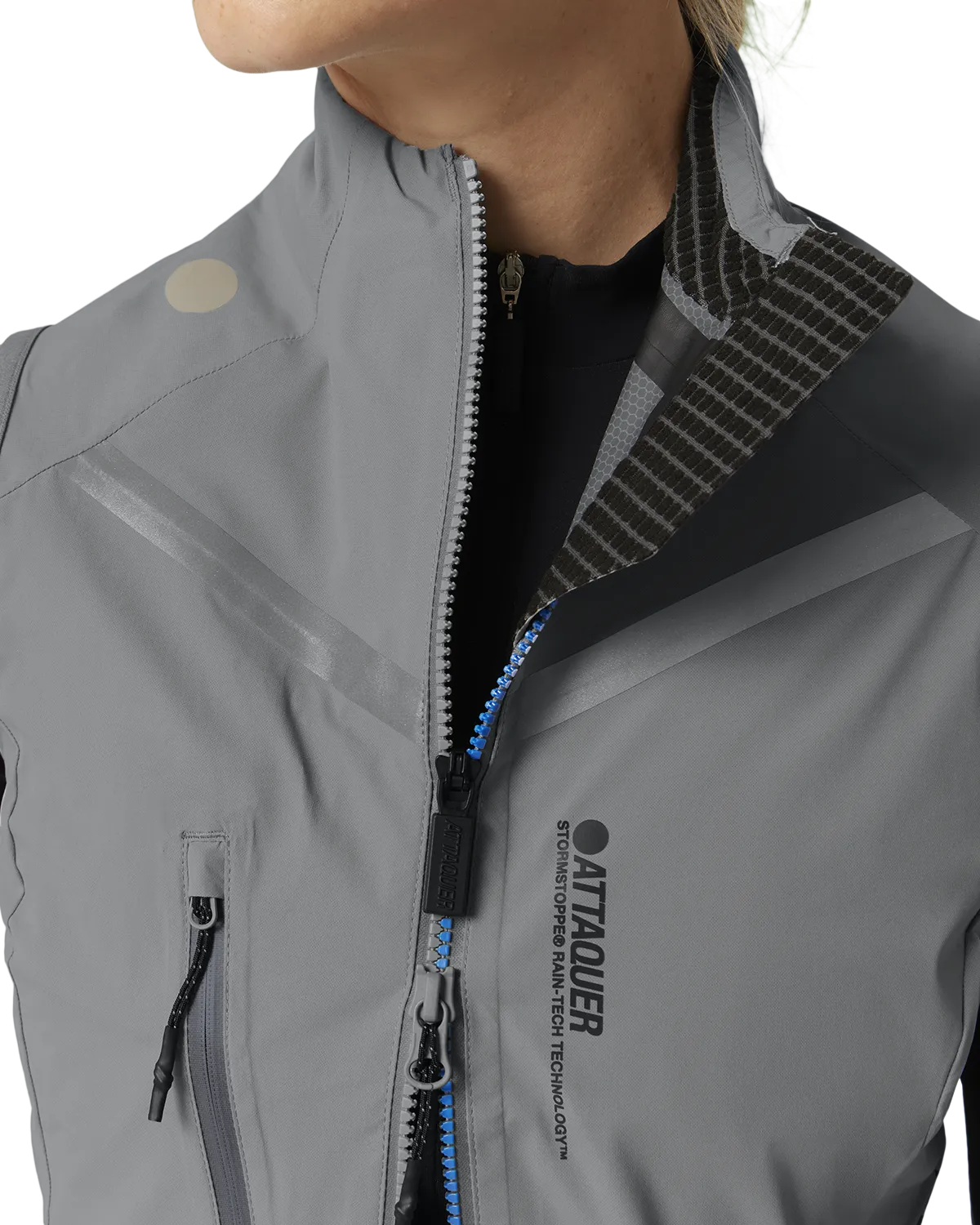 Womens Race Rain Gilet Grey-Attaquer-Attaquer