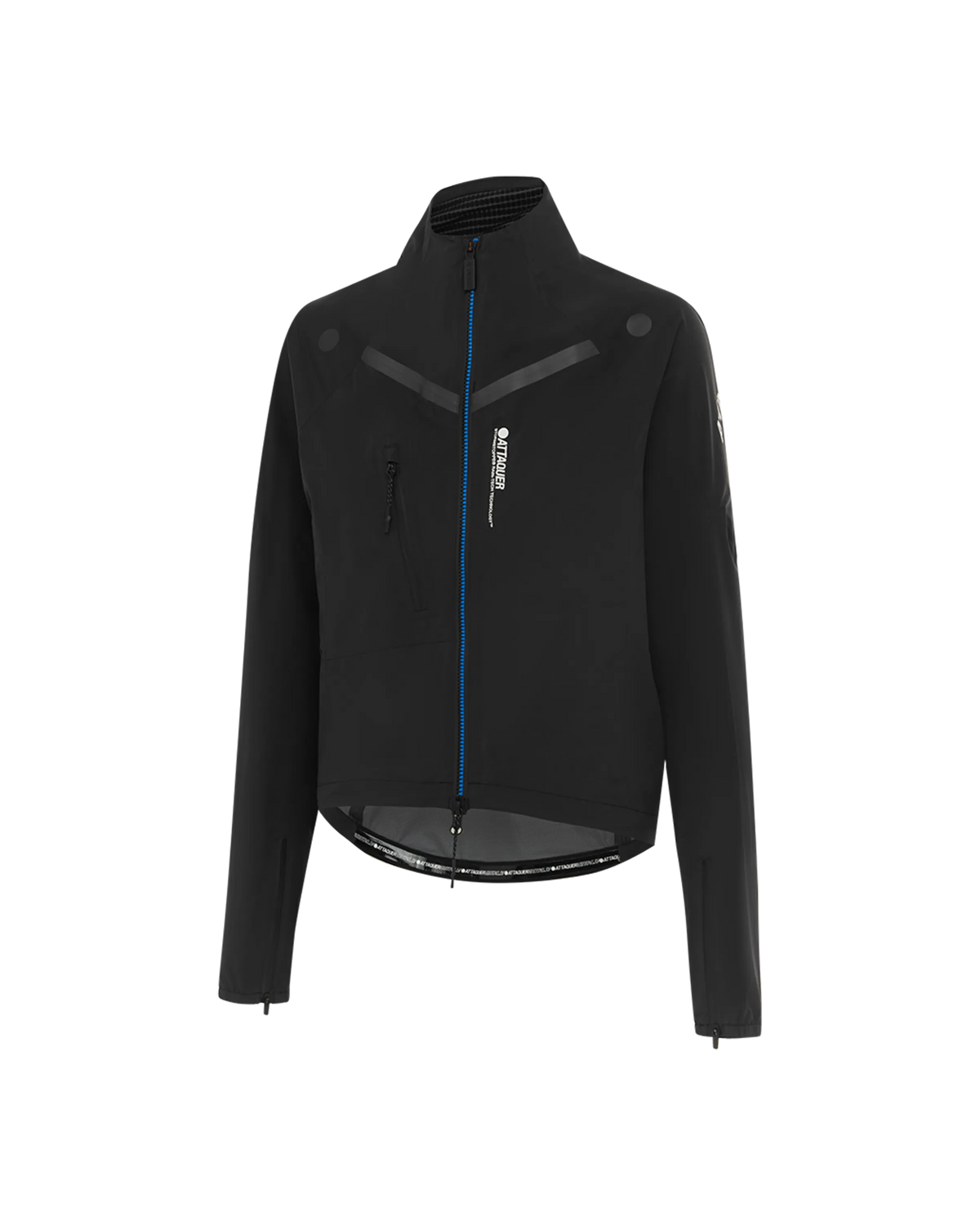 Womens Race Rain Jacket Black-Attaquer feature display pdp-hide