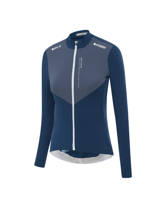 Womens Race Winter Long Sleeved Jersey Vintage Blue