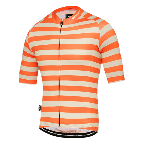 A-Line Jersey Stripe Orange/Eggshell feature display