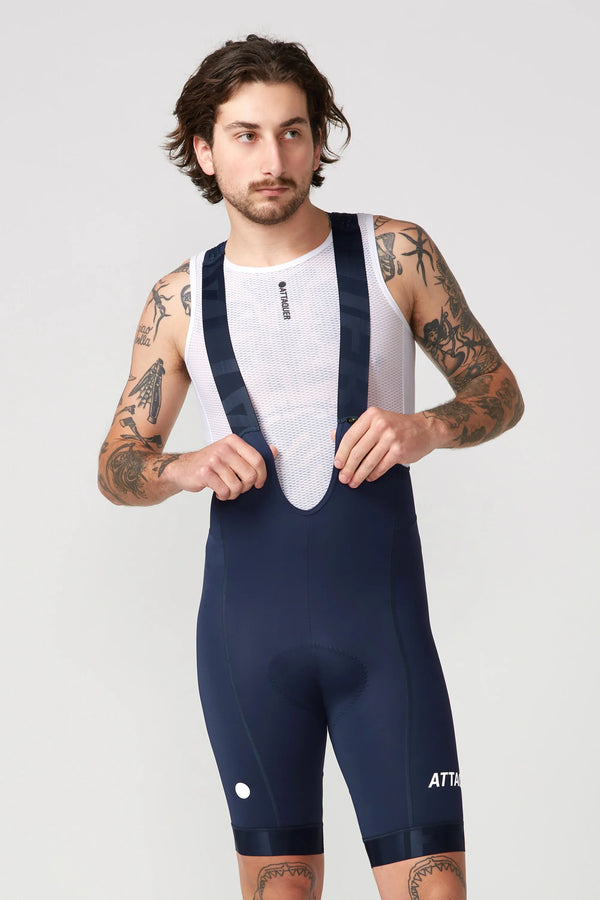 All Day Bib Short Navy/White Reflective Logo main