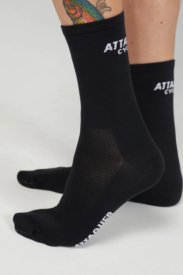 Club Logo Socks Black - Attaquer Cycling Socks