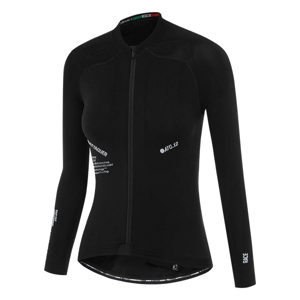 Womens Race Jersey Seamless Long Sleeve Black feature display