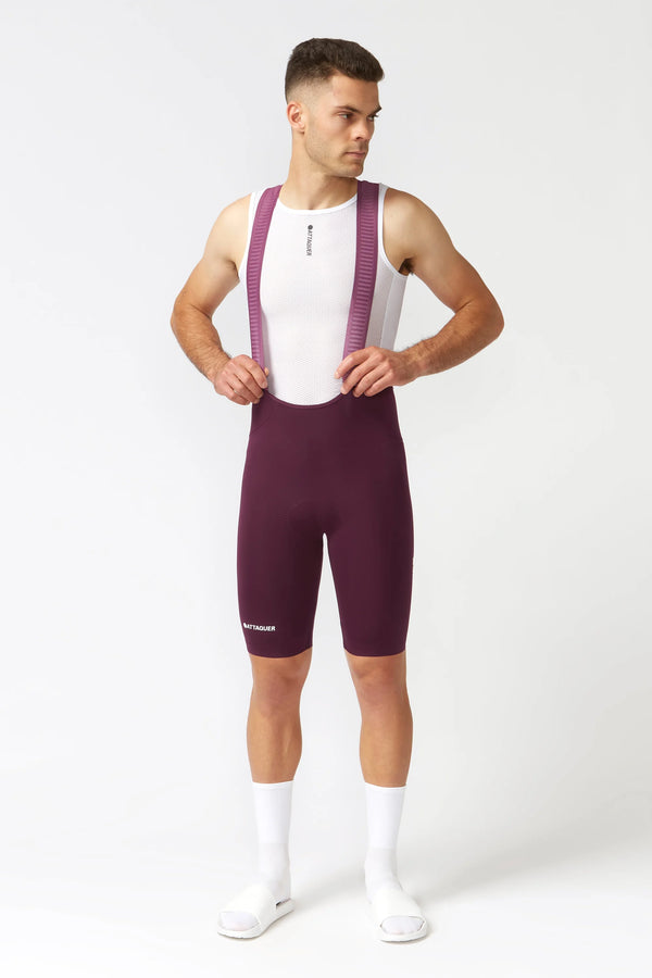 Attaquer Mens Race Bib Short 2.0 Burgundy/White Ref Logo main