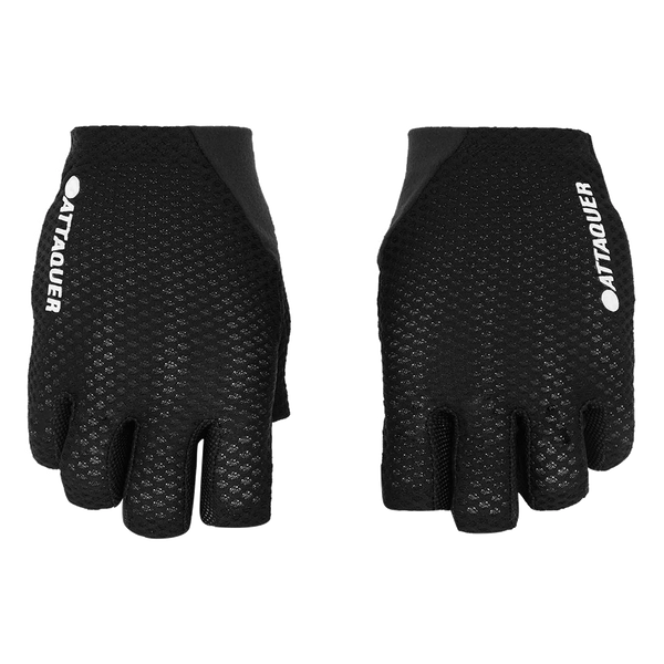 Attaquer Short Fingered Logo Gloves Black Black main feature display
