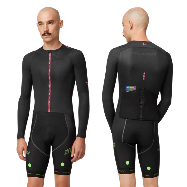 ULTRA+ Aero Long Sleeved Jersey Black Neon Pink main