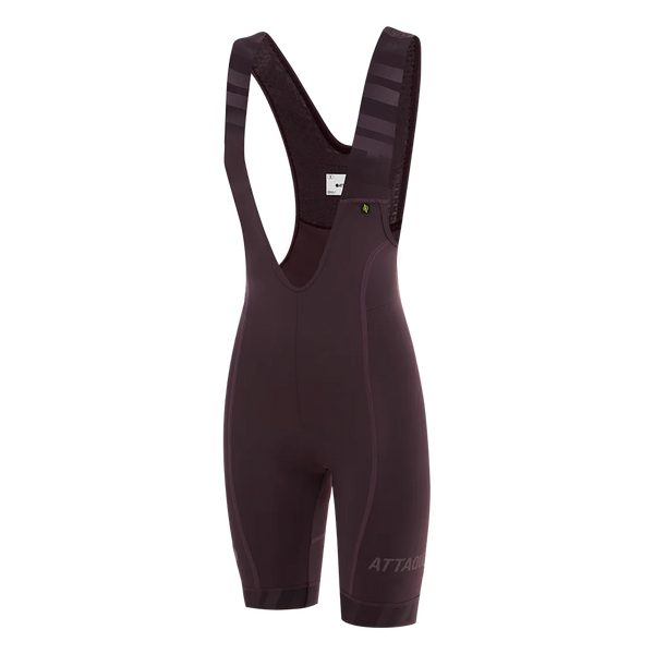 Womens All Day Bib Short Aubergine/Tonal Reflective Logo feature display