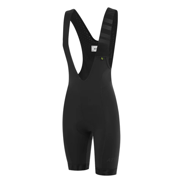 Womens All Day Bib Short Black/Tonal Reflective Logo feature display