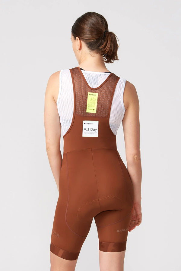 Womens All Day Bib Short Burnt Orange/Tonal Reflective Logo main