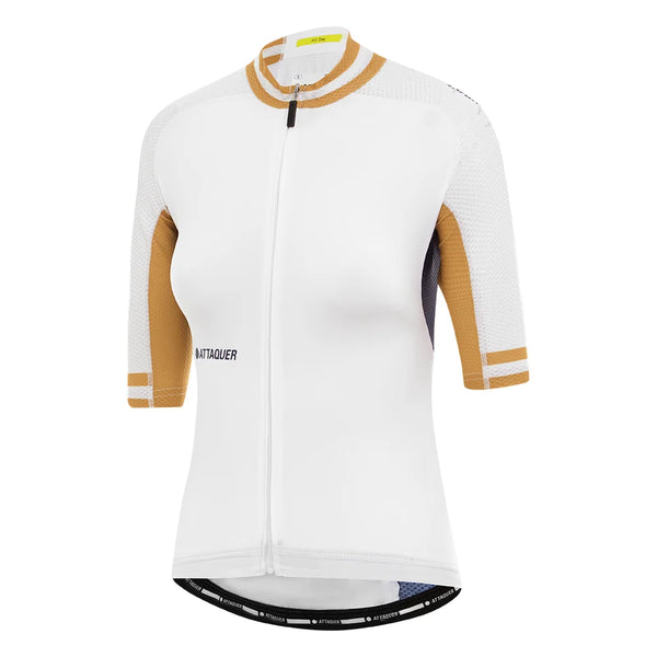 Womens All Day Jersey White/Stripe - Attaquer Cycling Jersey