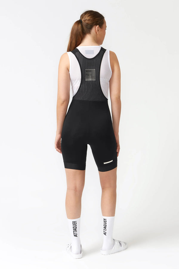 Attaquer Womens Race Bib Short 2.0 Black/Reflective Logo main