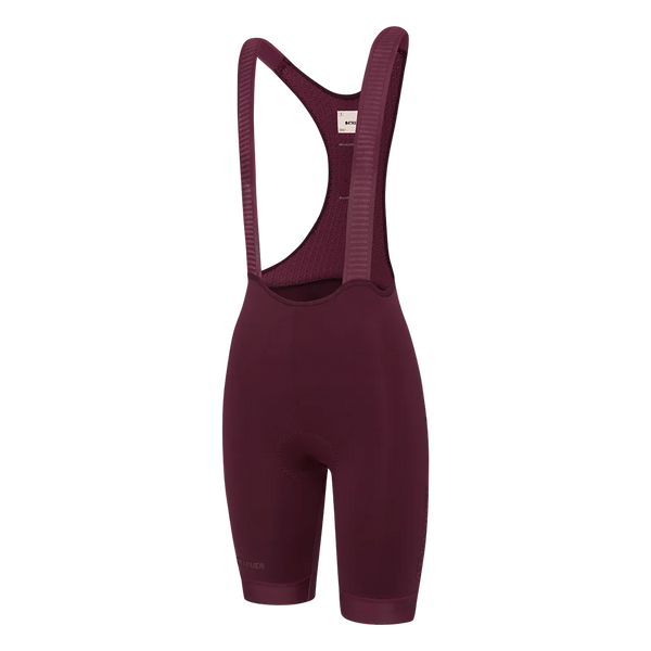 Attaquer Womens Race Bib Short 2.0 Burgundy/Reflective Logo feature display