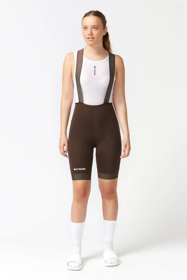 Attaquer Womens Race Bib Short 2.0 Cocoa/Tonal Logo main