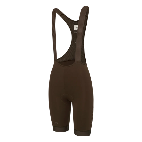 Attaquer Womens Race Bib Short 2.0 Cocoa/White Logo feature display