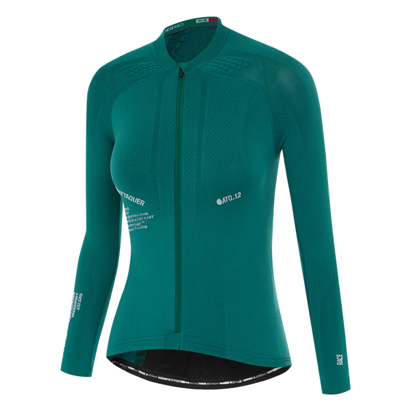 Womens Race Jersey Seamless Long Sleeve Black feature display