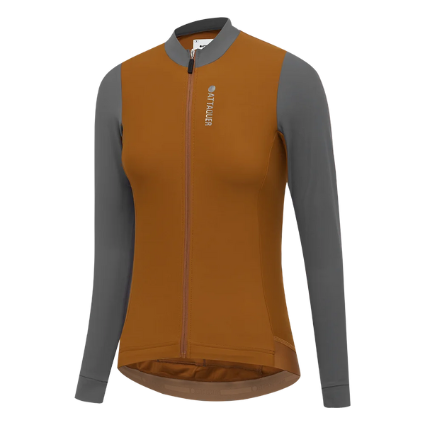 Attaquer Womens Race Long Sleeve Jersey Terracotta Grey feature display