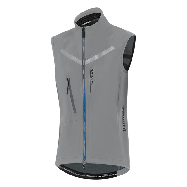 Womens Race Rain Gilet Grey feature display lifestyle