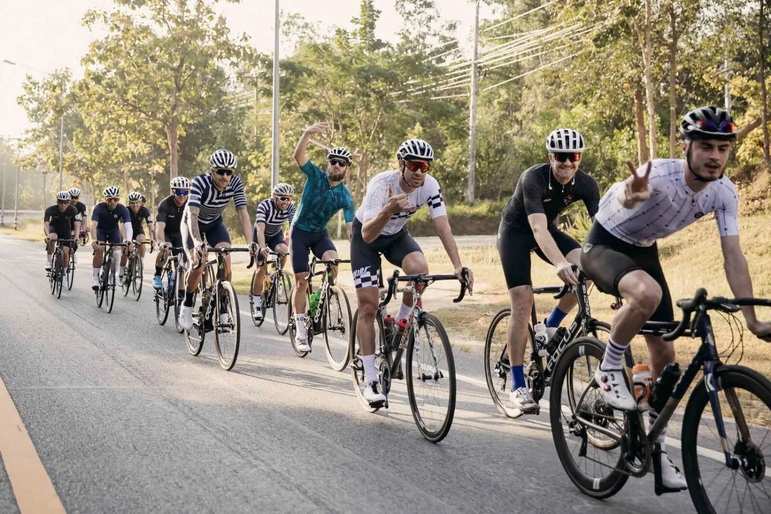 The group rides together