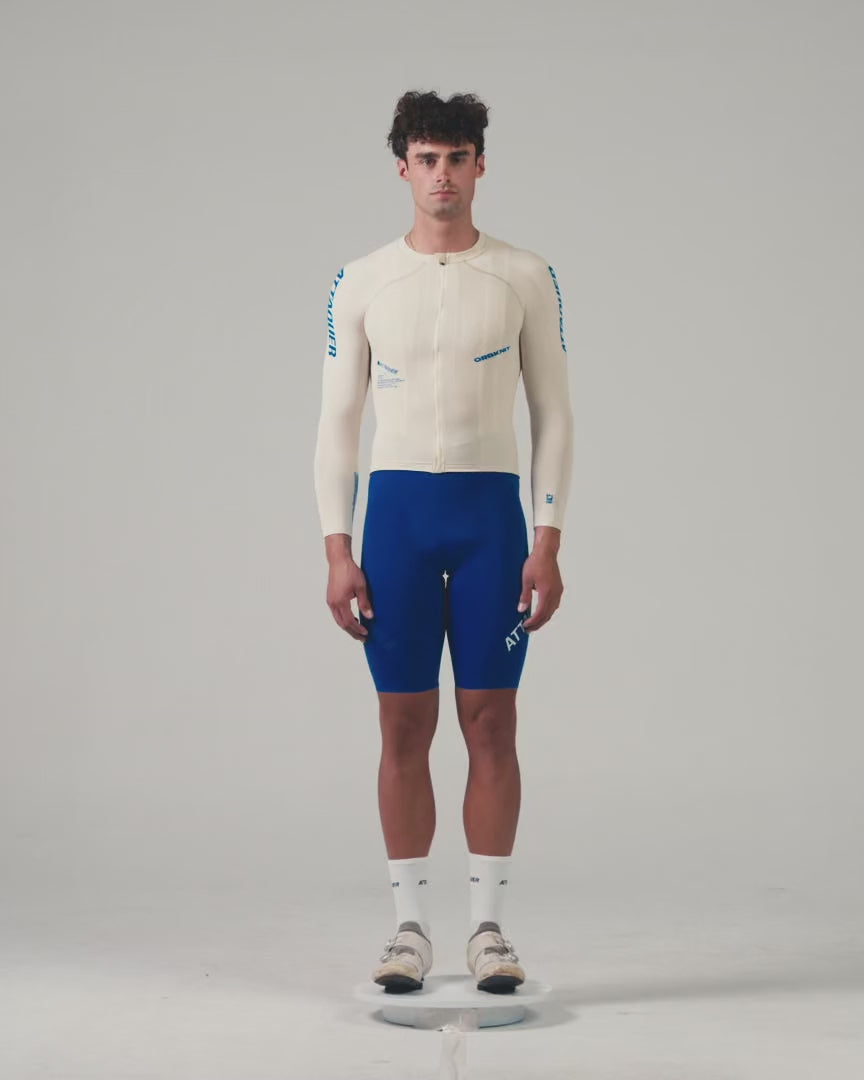 OrbKnit™ Race Jersey Long Sleeve Cream/Cobalt-Attaquer-Attaquer