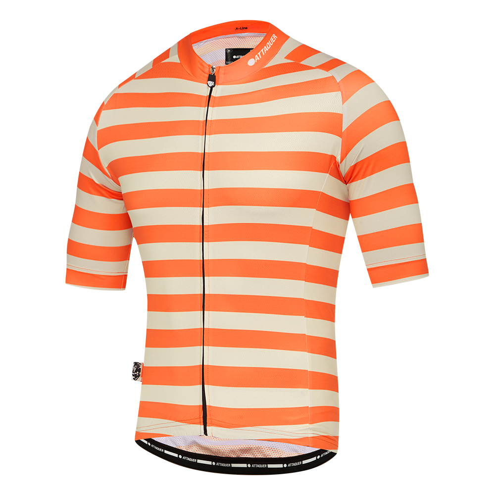 A-Line Jersey Stripe Orange/Eggshell feature