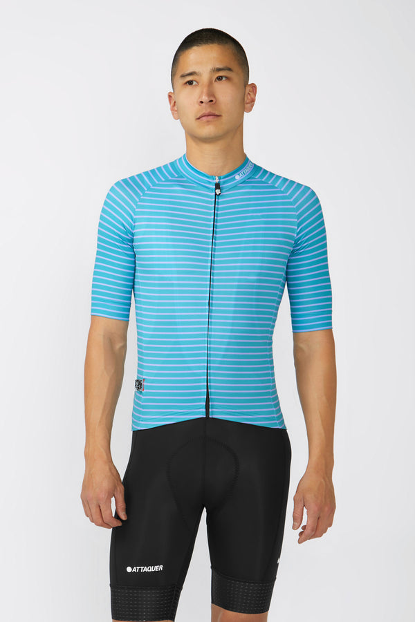 A-Line Jersey Fine Stripe Turquoise/Lilac main