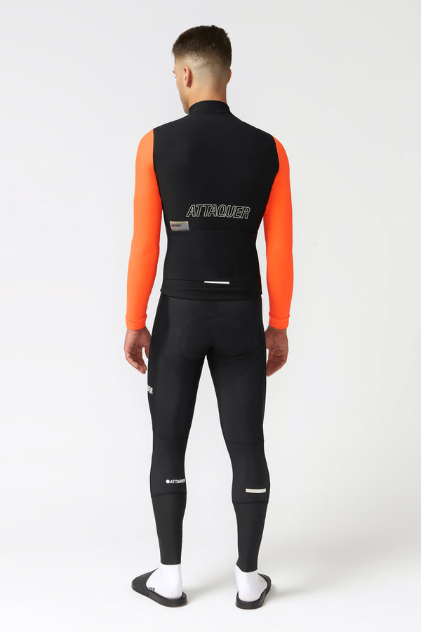 Attaquer All Day Check Winter Long Sleeved Jersey Black/Orange main feature