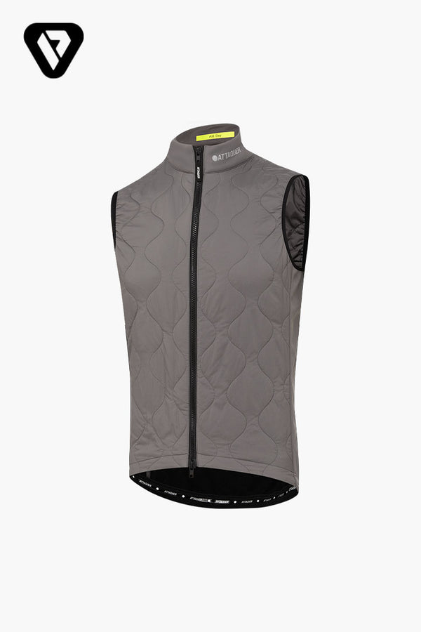 Attaquer All Day Quilted Gilet Stone feature
